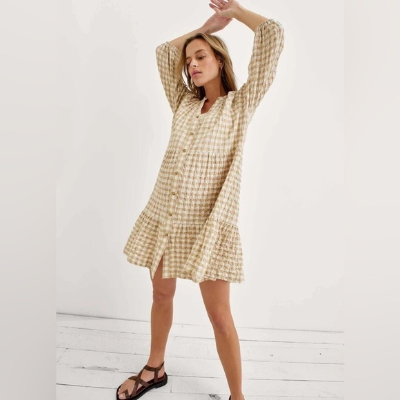 Hatch Dresses & Skirts - Hatch The Aurora Mini Dress Gingham‎ Print Size 3/Large